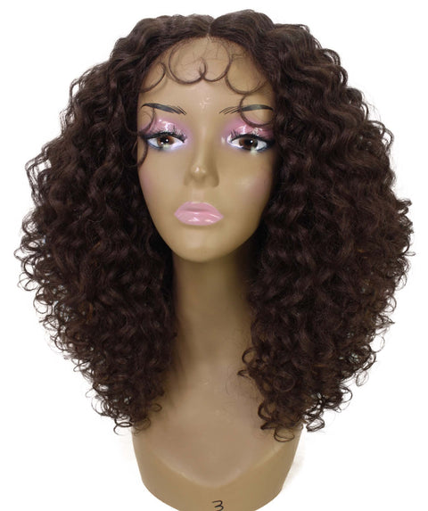 Precious Brown with Golden Trendy Afro Lace Wig