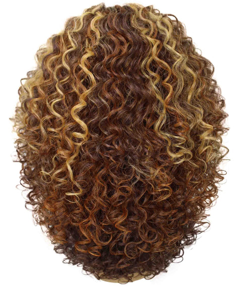 Precious Auburn Brown Blend Trendy Afro Lace Wig