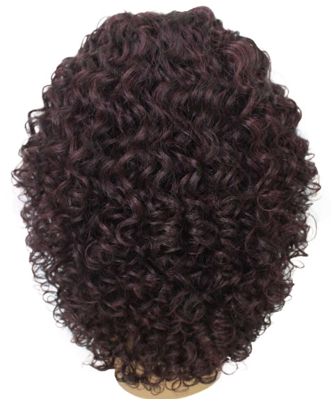 Precious Deep Red and Black Blend Trendy Afro Lace Wig