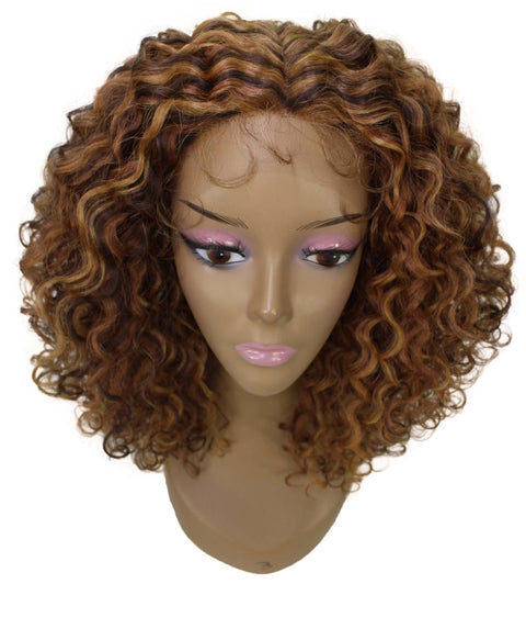 Precious Light Brown Blend Trendy Afro Lace Wig