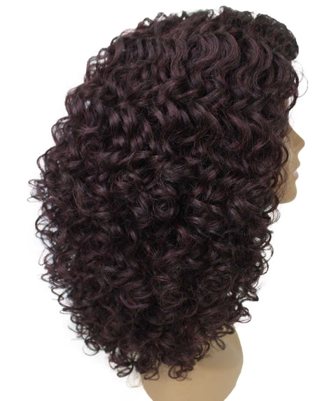 Precious Deep Red and Black Blend Trendy Afro Lace Wig