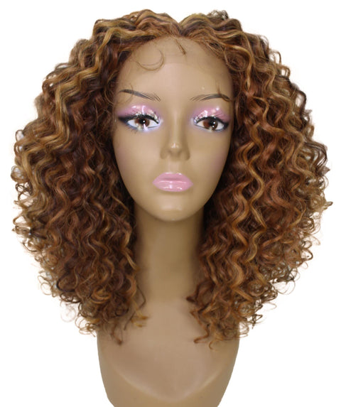 Precious Light Brown Blend Trendy Afro Lace Wig