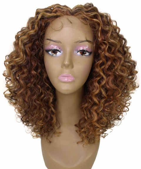 Precious Light Brown Blend Trendy Afro Lace Wig