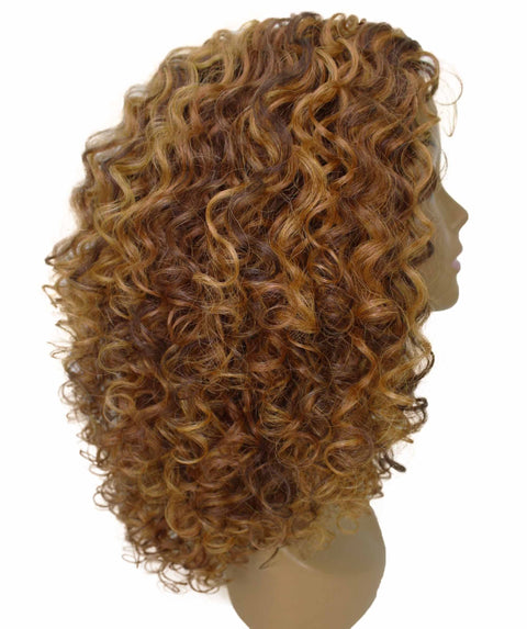 Precious Light Brown Blend Trendy Afro Lace Wig