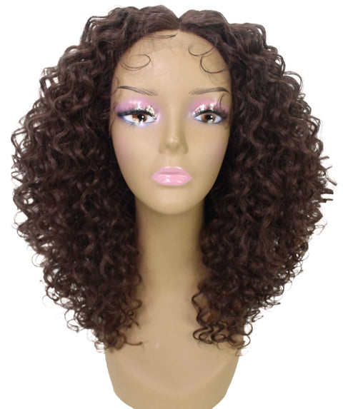 Precious Brown with Caramel Trendy Afro Lace Wig