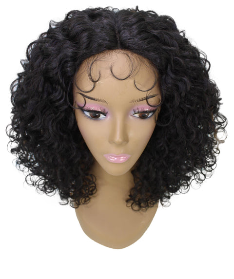 Precious Black with Golden Trendy Afro Lace Wig