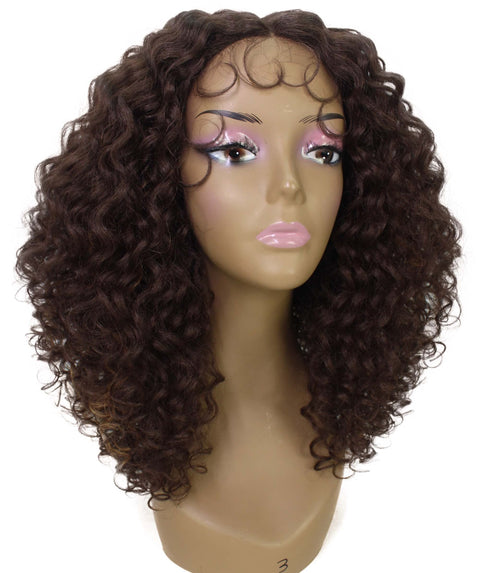 Precious Brown with Golden Trendy Afro Lace Wig