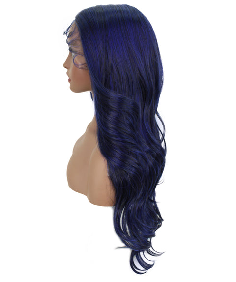 Liza Black and Dark Blue Wavy Wig