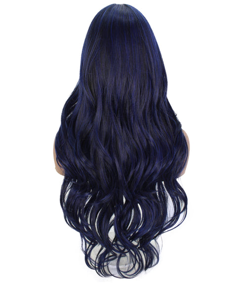 Liza Black and Dark Blue Wavy Wig