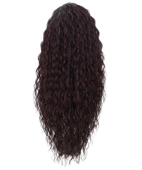 Shanice Deep Red and Black Blend Long Beach Trendy Lace Wig