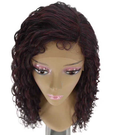 Shanice Deep Red and Black Blend Long Beach Trendy Lace Wig