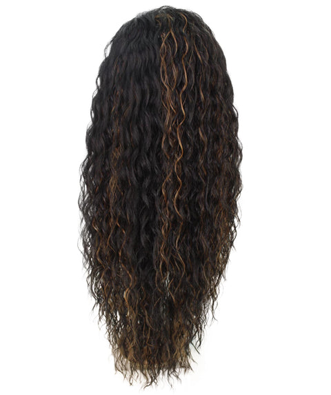 Shanice Black with Golden Long Beach Trendy Lace Wig