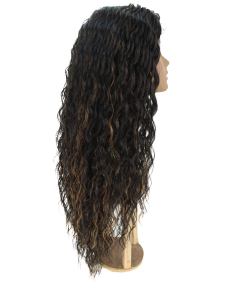 Shanice Black with Golden Long Beach Trendy Lace Wig