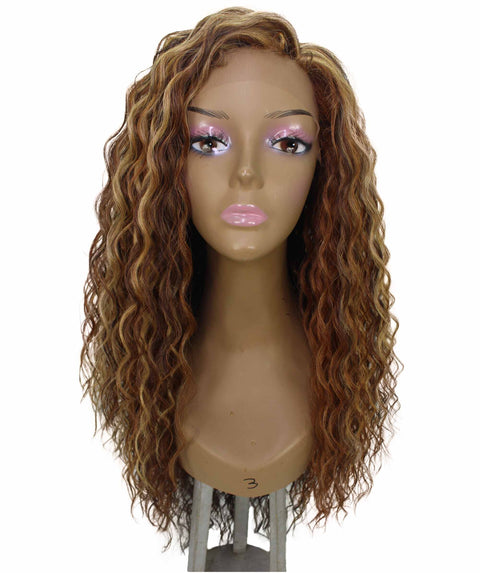 Shanice Auburn Brown Blend Long Beach Trendy Lace Wig