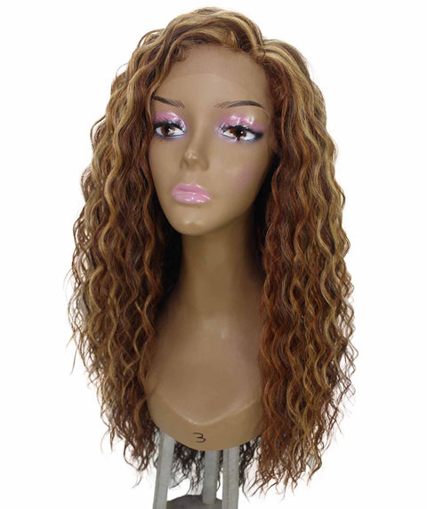 Shanice Auburn Brown Blend Long Beach Trendy Lace Wig