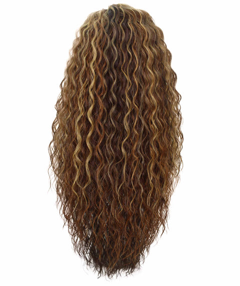 Shanice Auburn Brown Blend Long Beach Trendy Lace Wig