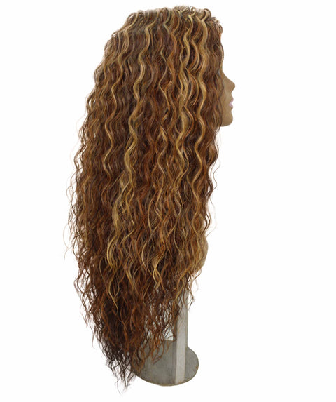 Shanice Auburn Brown Blend Long Beach Trendy Lace Wig