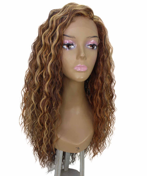 Shanice Auburn Brown Blend Long Beach Trendy Lace Wig