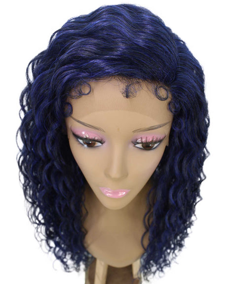 ShaniceBlue and Black Blend Long Beach Trendy Lace Wig