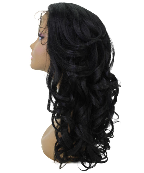 Kiara Black Middle parted Wavy Lace Wig