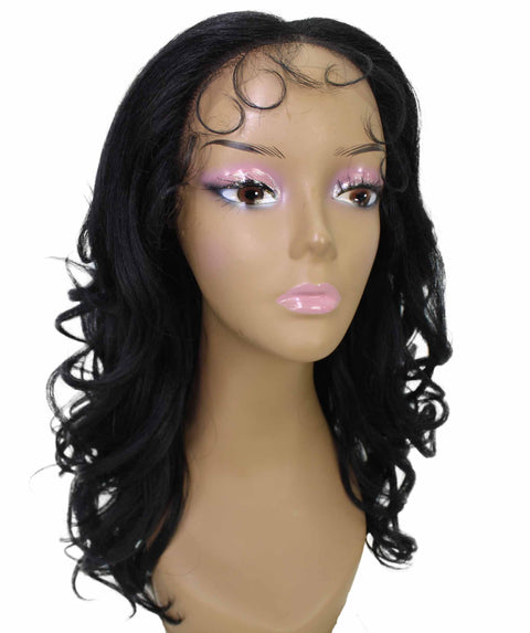 Kiara Black Middle parted Wavy Lace Wig