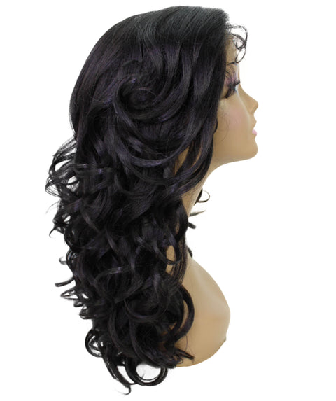 Kiara Natural Black Middle parted Wavy Lace Wig