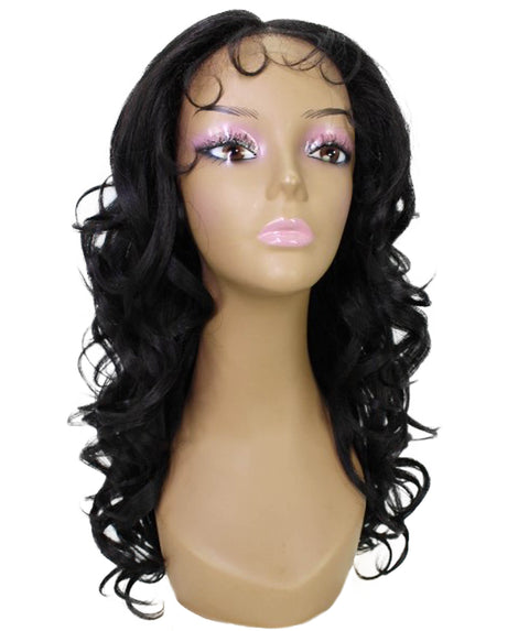 Kiara Natural Black Middle parted Wavy Lace Wig