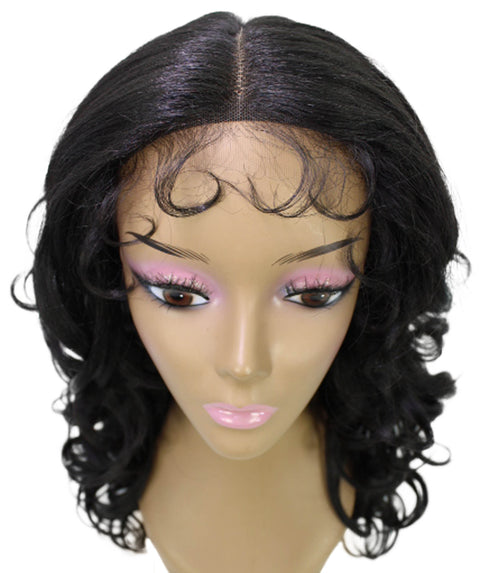 Kiara Natural Black Middle parted Wavy Lace Wig