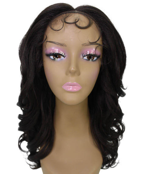 Kiara Dark Brown Middle parted Wavy Lace Wig