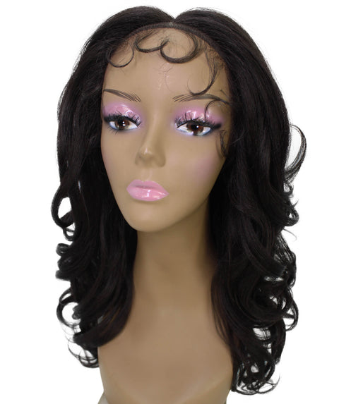 Kiara Dark Brown Middle parted Wavy Lace Wig