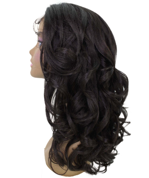 Kiara Dark Brown Middle parted Wavy Lace Wig