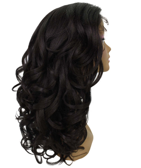 Kiara Dark Brown Middle parted Wavy Lace Wig