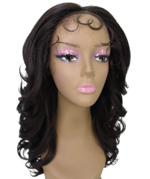 Kiara Dark Brown Middle parted Wavy Lace Wig