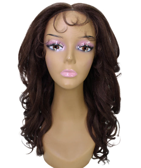 Kiara Medium Brown Middle parted Wavy Lace Wig