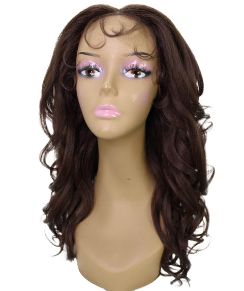 Kiara Medium Brown Middle parted Wavy Lace Wig