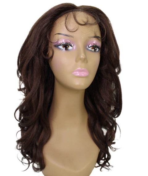 Kiara Medium Brown Middle parted Wavy Lace Wig