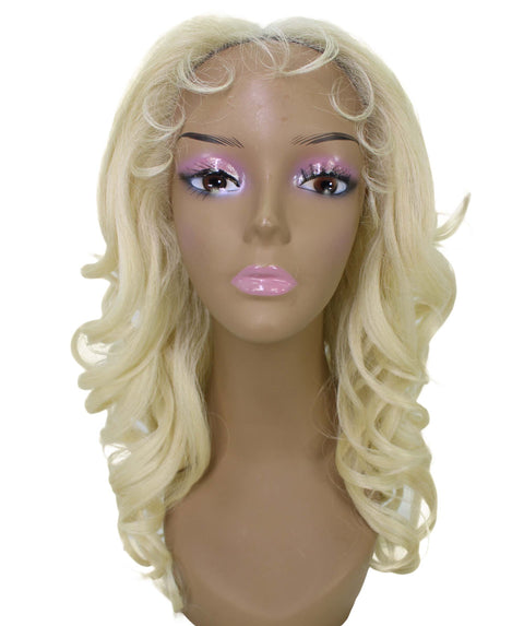 Kiara Light Blonde Middle parted Wavy Lace Wig