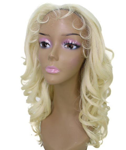 Kiara Light Blonde Middle parted Wavy Lace Wig