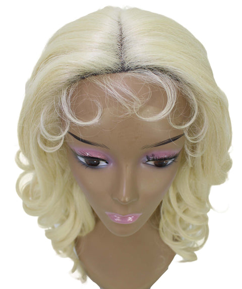 Kiara Light Blonde Middle parted Wavy Lace Wig