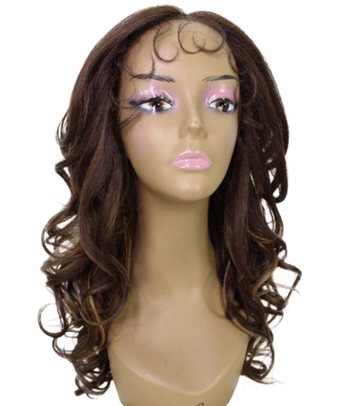 Kiara Brown with Golden Middle parted Wavy Lace Wig