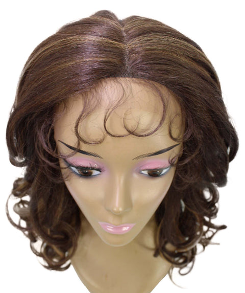 Kiara Brown with Golden Middle parted Wavy Lace Wig