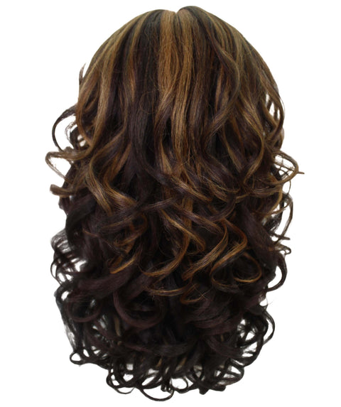 Kiara Caramel Brown Blend Middle parted Wavy Lace Wig