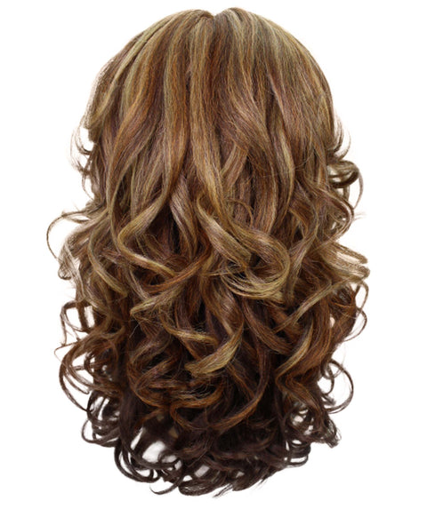 Kiara Auburn Brown Blend Middle parted Wavy Lace Wig