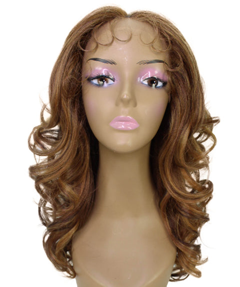 Kiara Light Brown Blend Middle parted Wavy Lace Wig