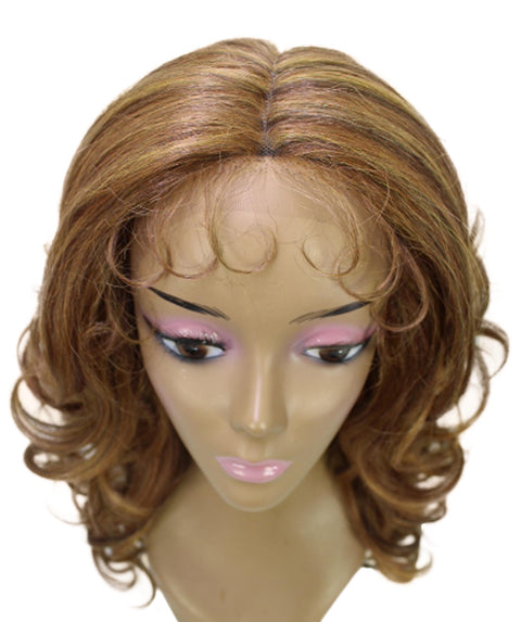 Kiara Light Brown Blend Middle parted Wavy Lace Wig