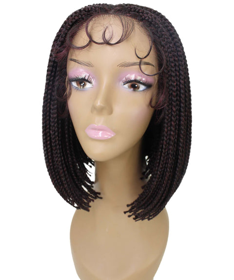 Jayla Deep Red and Black Blend Box Braids Lace Wig