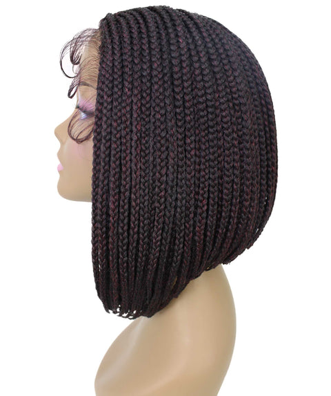 Jayla Deep Red and Black Blend Box Braids Lace Wig