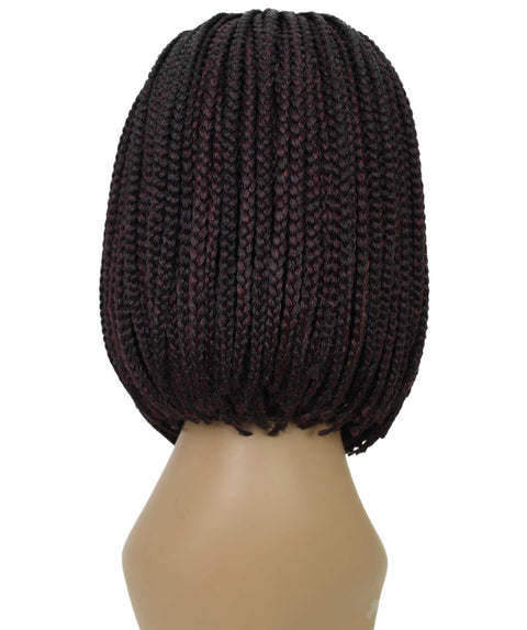 Jayla Deep Red and Black Blend Box Braids Lace Wig