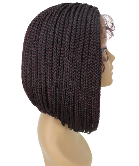 Jayla Deep Red and Black Blend Box Braids Lace Wig