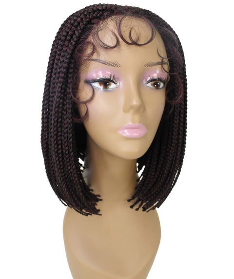 Jayla Deep Red and Black Blend Box Braids Lace Wig